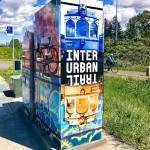 A new public art installation using a traffic signal box at Alderwood Mall Boulevard and 40th Avenue W. in Lynnwood. (Photo by Andrea Brown)