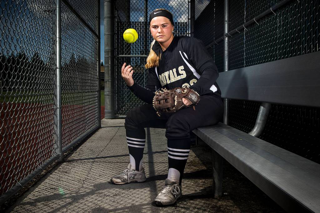 Lynnwood&rsquo;s Maddie Morgan is The Herald&rsquo;s 2017 All-Area Softball Player of the Year. (Ian Terry / The Herald)