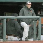 Oregon State&rsquo;s Luke Heimlich watches the Beavers play during their 8-4 win over Vanderbilt in Game 1 of an NCAA super-regional series Friday in Corvallis, Ore. Heimlich asked to be excused from playing after his status as a sex offender was made public in a news report. (Mark Ylen/Albany Democrat-Herald via AP)