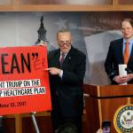 Senate Minority Leader Chuck Schumer, D-New York, joined by Sen. Patty Murray, D-Washington, and Sen. Ron Wyden, D-Oregon, responds to the release of the Republicans&rsquo; health care bill, which represents the attempt to scuttle much of President Barack Obama&rsquo;s Affordable Care Act, at the Capitol in Washington, Thursday. (Associated Press)
