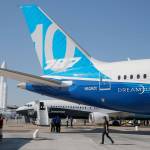 A Boeing 787-10 Dreamliner at the Paris Air Show in Le Bourget, France, on Sunday. (AP Photo/Michel Euler)