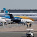 Aircraft on display at the Paris Air Show in Le Bourget, east of Paris, France, include a Boeing 787-10 and a 737-9. (Michel Euler / Associated Press)