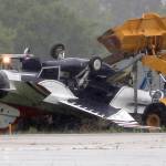 Authorities said an Air Force Thunderbirds jet practicing for an Ohio air show was involved in an accident at the Dayton International Airport on Friday. (Ty Greenlees /Dayton Daily News via AP)