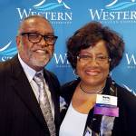 Betty Cobbs, principal of Everett&rsquo;s Woodside Elementary School, with her husband Zebedee Cobbs at a Western Washington University celebration in May. The Woodside principal was among WWU&rsquo;s 2017 Distinguished Alumni & Recognition Award recipients. She received the Woodring College of Education Alumni Award. (Courtesy Everett School District)