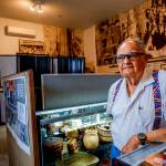 Ken Cage has good reason to be proud Friday as he and others prepare to open the new Marysville Historical Society&rsquo;s museum to the public. (Dan Bates / The Herald)