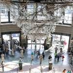 A chandelier of 1,000 bats &mdash; &ldquo;The Tempest&rdquo; &mdash; lords over the rotunda of home plate gate at Safeco Field. (Kevin Clark / The Herald)