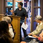 The Snohomish City Council asked Bill Betten to wrap up his comments after he had exceeded the time limit during a meeting June 6. (Ian Terry / The Herald)