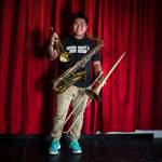 Mountlake Terrace High School student Andrew Sumabat plays the trombone, saxophone and trumpet and is headed to the University of Washington this fall. (Ian Terry / The Herald)