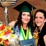 Kristina Jorgensen (left), attends her Shoreline Community College graduation Sunday with her mother, Simonetta Eggleson. Jorgensen, who was once homeless and addicted to methamphetamine, spoke at Monday&rsquo;s United Way of Snohomish County Spirit Summit. (Courtesy Kristina Jorgensen)