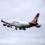 A Boeing 747 passenger aircraft, operated by Virgin Atlantic Airways Ltd., takes off at London Gatwick Airport in Crawley, England, in 2017. (Simon Dawson / Bloomberg)