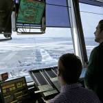 Air traffic controllers work in the tower at John F. Kennedy International Airport in New York in March. (AP Photo/Seth Wenig)