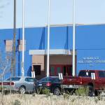 In this April 15 photo, the entrance to the GEO Group&rsquo;s immigrant detention facility is shown in Aurora, Colorado. (AP Photo/David Zalubowski)
