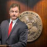 Sen. Dean Heller, R-Nev., announces he will vote no on the proposed GOP healthcare bill at the Grant Sawyer State Office Building on Friday in Las Vegas. (Erik Verduzco / Las Vegas Review-Journal)