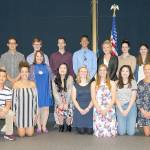 Rotary Club of Lynnwood President Marilla Sargent stands with scholarship winners at a June 1 ceremony. The Rotary Club of Lynnwood granted $75,000 in scholarships to 22 students. (Contributed photo)