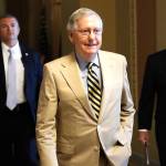 Senate Majority Leader Mitch McConnell of Kentucky walks from his office on Capitol Hill in Washington on Monday. (AP Photo/Carolyn Kaster)