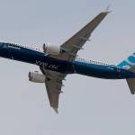A Boing 737 MAX 9 performs a demonstration flight at the Paris Air Show on Tuesday. (AP Photo/Michel Euler)
