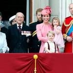 In this June 17 photo, members of the British royal family with (from left) Queen Elizabeth II, Prince Philip, Prince Harry, Princess Kate, The Duchess of Cambridge with children Prince George and Princess Charlotte, and Prince William gather on the balcony of Buckingham Palace. (AP Photo/Kirsty Wigglesworth, FILE)