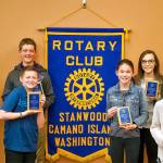 The Stanwood-Camano Island Rotary Students of the Quarter are (from left, back row) Camille Johnston, Matthew Smith, Sierra Simmons, Omar Figueroa, (front row) Preston Manuel, Beau Brannon, Averie Stunz and Rinoa Davis. (Contributed photo)