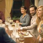 Salma Hayek (second from left) plays a holistic medicine practitioner who attends a wealthy client&rsquo;s dinner party after her car breaks down in &ldquo;Beatriz at Dinner,&rdquo; co-starring (from left) David Warshofsky, Jay Duplass and Connie Britton (Lacey Terrell, Roadside Attractions)