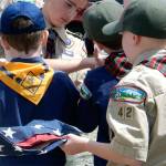 American Legion Post 181 in cooperation with Boy Scouts of America&rsquo;s Mount Baker Council Troop 42 gathered June 10 to properly retire more than 315 U.S. flags. (Contributed photo)