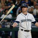 The Mariners&rsquo; Kyle Seager tosses his bat after striking out swinging with a runner on base during the eighth inning of a game against the Blue Jays on June 10, 2017, in Seattle. (AP Photo/Ted S. Warren)