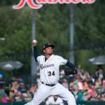 Mariners pitcher Felix Hernandez delivers a pitch during his rehab start for the Rainiers against the Aces on June 6, 2017, in Tacoma. (Tony Overman/The News Tribune via AP)