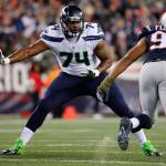 Seattle Seahawks offensive tackle George Fant during an NFL football game against the New England Patriots at Gillette Stadium in Foxborough, Mass. Sunday, Nov. 13, 2016. (Winslow Townson/AP Images for Panini)