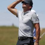 Jason Day reacts on the ninth hole during the second round of the U.S. Open on June 16, 2017, at Erin Hills in Erin, Wis. (AP Photo/Chris Carlson)
