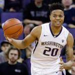 Washington&rsquo;s Markelle Fultz in action against Arizona in a game Feb. 18, 2017, in Seattle. (AP Photo/Elaine Thompson)