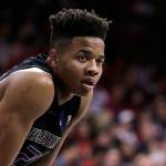 Washington guard Markelle Fultz (20) in action during a game against Arizona on Jan. 29 in Tucson, Ariz. Fultz is the likely No. 1 pick in the NBA draft on June 22. (AP Photo/Rick Scuteri, File)