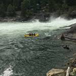 Members of the Snohomish County Sheriff&rsquo;s Office dive team and search and rescue volunteers search the pool of water at the base of Sunset Falls, on the Skykomish River near Index, for a man who reportedly fell in Saturday afternoon. The man was not located. (Snohomish County Sheriff&rsquo;s Office)
