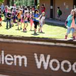 Students leave school for the final full day of classes at Salem Woods Elementary in Monroe on Thursday. As part of a 2015 bond measure, the school is getting overhauled over the next year. (Kevin Clark / The Herald)
