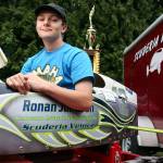 Ronan Johnson, 15, of Camano Island, won the National Derby Rallies Championships of Soap Box Derby Gravity Racing in Omaha on June 11. (Kevin Clark / The Herald)