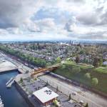 Architectural rendering of Grand Avenue Park Bridge (LMN Architects)