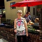 Snohomish County Superior Court Judge Janice Ellis in Snohomish May 7, when she participated in a 10K women&rsquo;s run and walk. She is wearing the back brace she has used since injuring a vertebra in early April in the Dominican Republic and later undergoing surgery. (Courtesy of Janice Ellis)