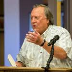 Morgan Davis comments on the City of Snohomish&rsquo;s social media use during a Snohomish City Council meeting. (Ian Terry / The Herald)