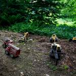 Kids toys resemble a scene from nearby housing development construction near the Songaia community in Bothell. (Ian Terry / The Herald)