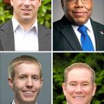 Candidates for Snohomish County Council, District 1, are (clockwise from top left) Chris Ihler, Ray Miller, Robert Sutherland and Nate Nehring.