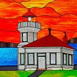 Judy Moffit&rsquo;s &ldquo;Mukilteo Lighthouse&rdquo; is displayed at Covenant Art Glass.