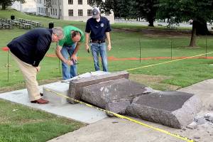Man destroys new Ten Commandments statue at Arkansas Capitol