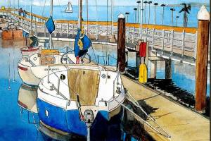 Poster artist paints Edmonds waterfront for arts festival’s 60th