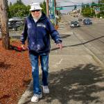 Ron Williams, 84, visits friends on his twice-daily walks