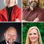 Snohomish mayoral candidates are (top L-R) Karen Guzak, Derrick Burke, (bottom L-R) John Kartak and Elizabeth Larsen.