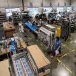 The factory floor of Aseptico is seen in Woodinville. (Ian Terry / The Herald)