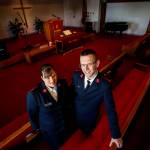 Lt. Andrea Reedy and her husband, Lt. Jeremy Reedy, run the church&rsquo;s office and minister to its growing congregation at the Everett Salvation Army, 2525 Rucker Ave. (Dan Bates / The Herald)