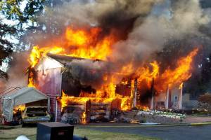 1 hospitalized after fire that destroyed house in Everett