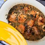 Vinegar chicken features chicken braised with herbs in a vinegar, lemon and a white wine sauce. (Erin Pride-Swaney / For The Herald)