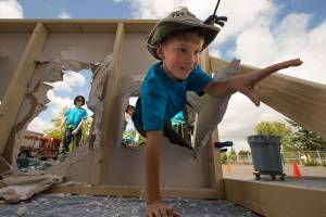 Fun with ladders and hoses at Lynnwood firefighting camp