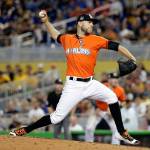 Miami Marlins reliever David Phelps throws a pitch during a game against Pittsburgh in April. (AP Photo/Lynne Sladky)