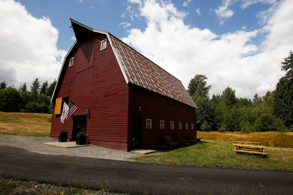 The Spada Farmhouse Brewery&rsquo;s barn has indoor and outdoor seating areas. (Ian Terry / The Herald)